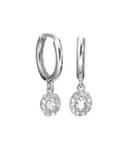 Load image into Gallery viewer, 10k Oval Halo Hanging Earring