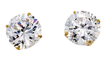 Load image into Gallery viewer, 14k 8mm Swarovski zirconia Stud Earrings with Butterfly and post