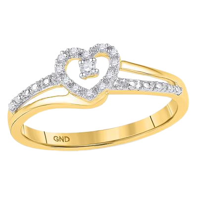 10k heart with diamond ring 0.05ct