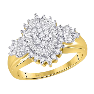 R0223: 10k diamond cluster ring with 0.50ct.