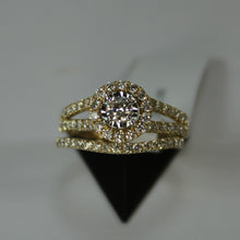 Load image into Gallery viewer, R0048: 14k 2 tone diamond wedding set 1.00ct total weight
