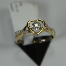 Load image into Gallery viewer, R0021: 10k diamond heart ring with 0.10ct diamond