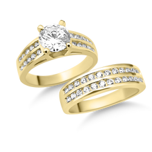 Load image into Gallery viewer, RR-118 &amp; BRR-118: SOLID HEAVY - Yellow,White and Rose Engagement and Wedding set (2pcs)