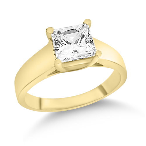 A-3725: Princess Swarovski Zirconia engagement ring