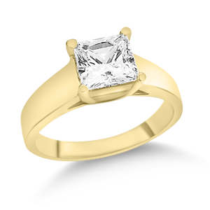 A-3725: Princess Swarovski Zirconia engagement ring