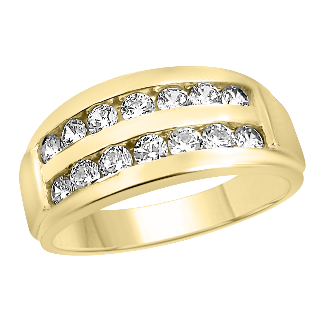RR-28: Men's wedding ring with Swarovski zirconia