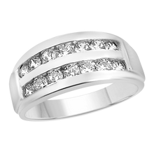 Load image into Gallery viewer, RR-28: Men&#39;s wedding ring with Swarovski zirconia