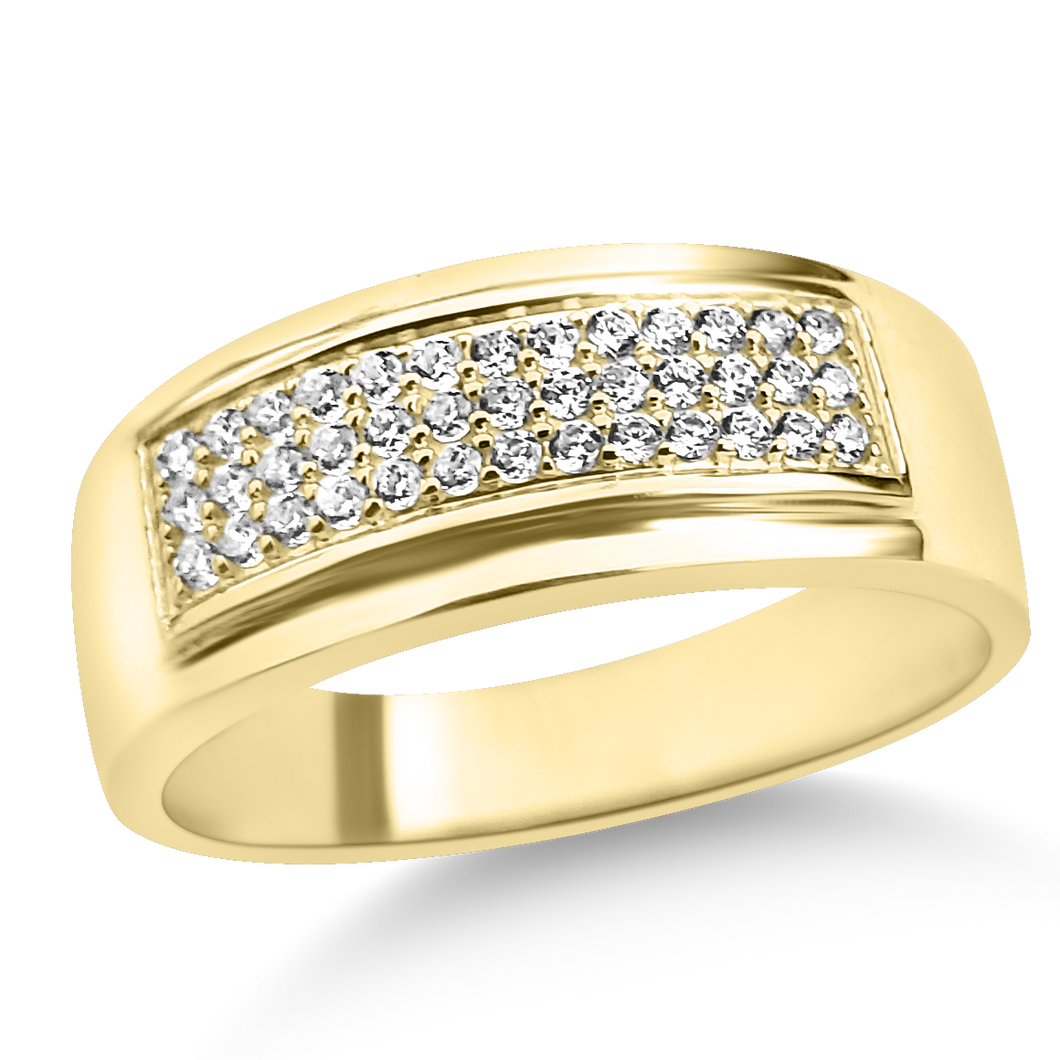 RR-186: Men's wedding ring with Swarovski zirconia
