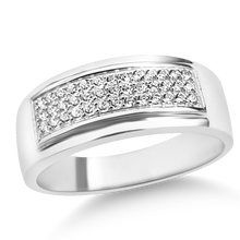 Load image into Gallery viewer, RR-186: Men&#39;s wedding ring with Swarovski zirconia