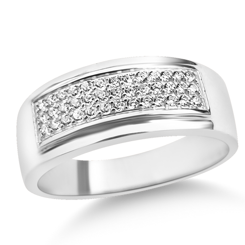RR-186: Men's wedding ring with Swarovski zirconia