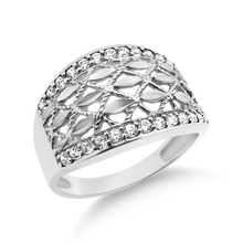 Load image into Gallery viewer, RR-43: Swarovski Zirconia Ladies Cocktail Rings with Diamond Cut Filagree