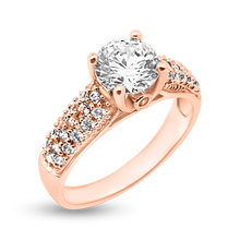 Load image into Gallery viewer, RR-81: Round Swarovski Zirconia engagement ring with accent stones