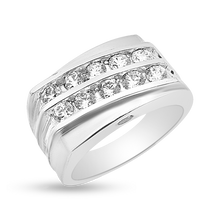 Load image into Gallery viewer, RR-194: Men&#39;s wedding ring with Swarovski zirconia