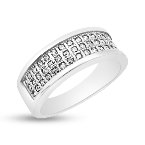 RR-281: Men's wedding ring with Swarovski zirconia