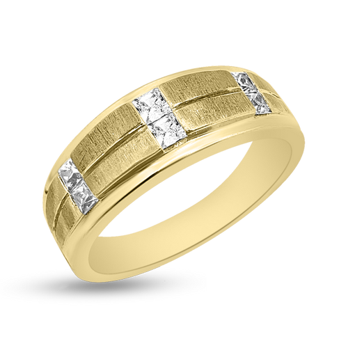 RR-262: Men's wedding ring with Swarovski zirconia