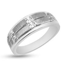Load image into Gallery viewer, RR-262: Men&#39;s wedding ring with Swarovski zirconia