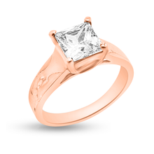 Load image into Gallery viewer, RR-45: Princess Swarovski Zirconia engagement ring
