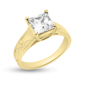 RR-45: Princess Swarovski Zirconia engagement ring