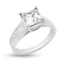 Load image into Gallery viewer, RR-45: Princess Swarovski Zirconia engagement ring