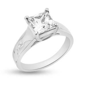 RR-45: Princess Swarovski Zirconia engagement ring