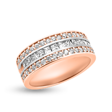 Load image into Gallery viewer, RR-98: Men&#39;s wedding ring with round and square Swarovski zirconia