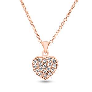 RP-25: Heart cluster pendant with 18" rolo chain