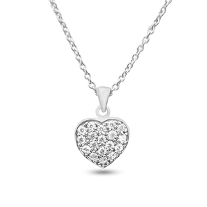RP-25: Heart cluster pendant with 18" rolo chain