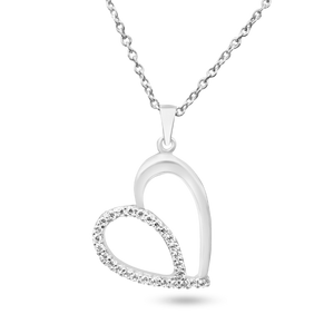 FP-32: Heart pendant with adjustable 18" Rolo chain