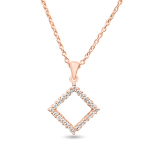 FP-63D: diamond shaped pendant with adjustable 18" Rolo chain