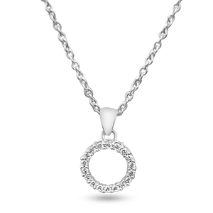 FP-76: Circle of life pendant with swarovski zirconia included 18" rolo chain.