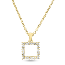 Load image into Gallery viewer, FP-63: square shaped pendant with adjustable 18&quot; Rolo chain