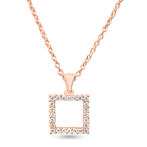 FP-63: square shaped pendant with adjustable 18" Rolo chain