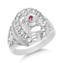 Load image into Gallery viewer, RR-86: Men&#39;s Horse Shoe Ring Swarovski zirconia