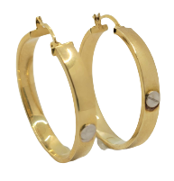 Load image into Gallery viewer, 10K Flat 2 tone Cartier Earring 35 mm