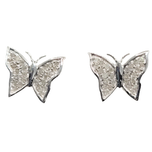 Load image into Gallery viewer, 0.10ct Screwback Butterfly Earrings
