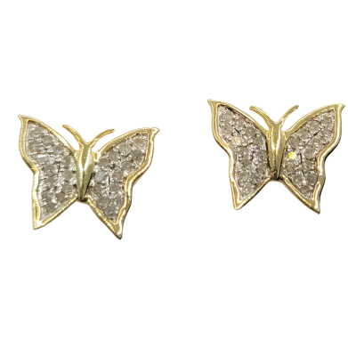 0.10ct Screwback Butterfly Earrings