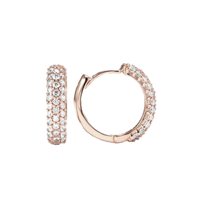 10K Swarovski Zirconia Hoop/Huggie Earrings