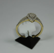 Load image into Gallery viewer, R0551: 10k 2 tone cluster for pear shaped engagement ring with 0.20ct diamond
