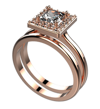 Load image into Gallery viewer, RR-289: Halo engagement ring with Swarovski zirconia