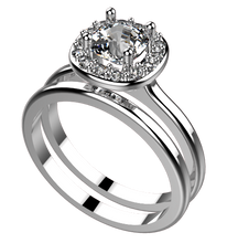 Load image into Gallery viewer, RR-286: Halo engagement ring with Swarovski zirconia