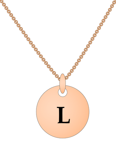 Your personalize disc pendant comes with a matching adjustable 18 inch necklace