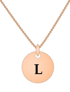 Your personalize disc pendant comes with a matching adjustable 18 inch necklace