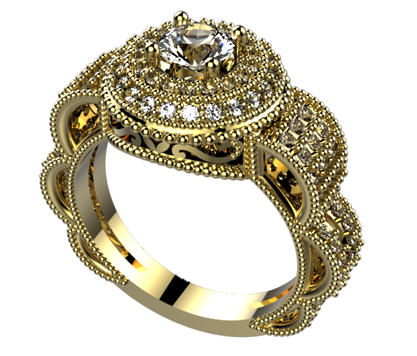 ES1027: 0.76ct Diamond ring semi mount engagment ring