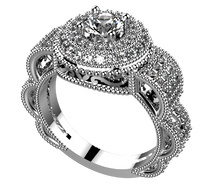 Load image into Gallery viewer, ES1027: 0.76ct Diamond ring semi mount engagment ring