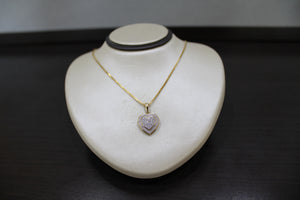 FS1000: 10k 0.20 ct TW diamond heart pendant this pendant with a box chain