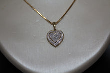 Load image into Gallery viewer, FS1000: 10k 0.20 ct TW diamond heart pendant this pendant with a box chain