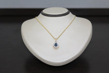 Load image into Gallery viewer, FS1009: 10k 0.27 ct TW blue diamond pendant with box chain