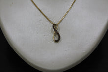 Load image into Gallery viewer, FS1012: 10k 0.10 ct TW chocolate diamond infinity pendant with box chain