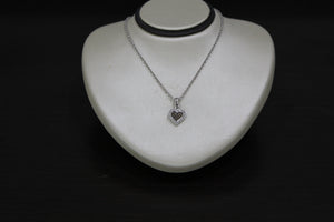 FS1014: 10k 0.10 ct TW white gold with chocolate diamond with box chain