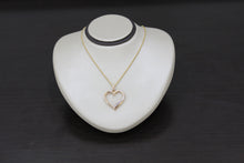 Load image into Gallery viewer, FS1016: 10k 0.05 ct TW  diamond heart pendant with box chain